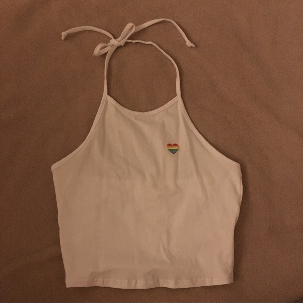 pacsun rainbow heart halter ❤️
